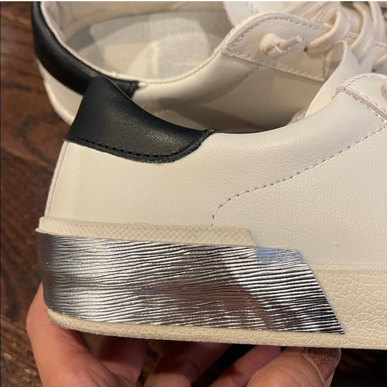 Dolce Vita Cream and Black Sneakers