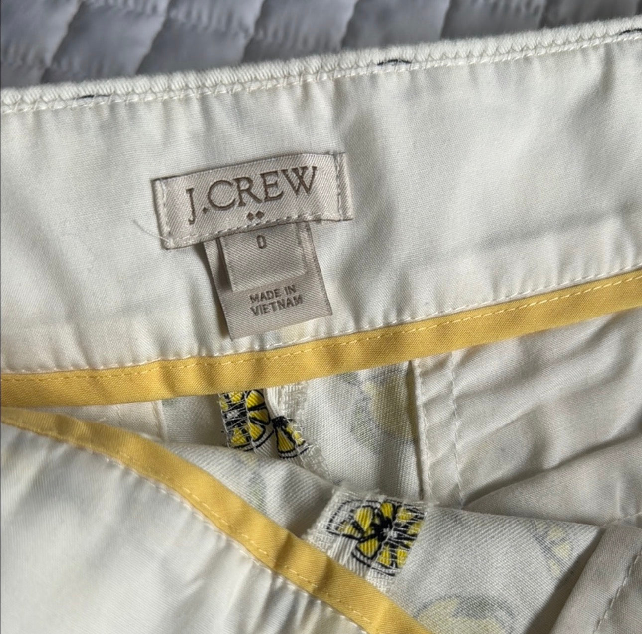 J. Crew High Waist Lemon Print Shorts - Yellow and Cream