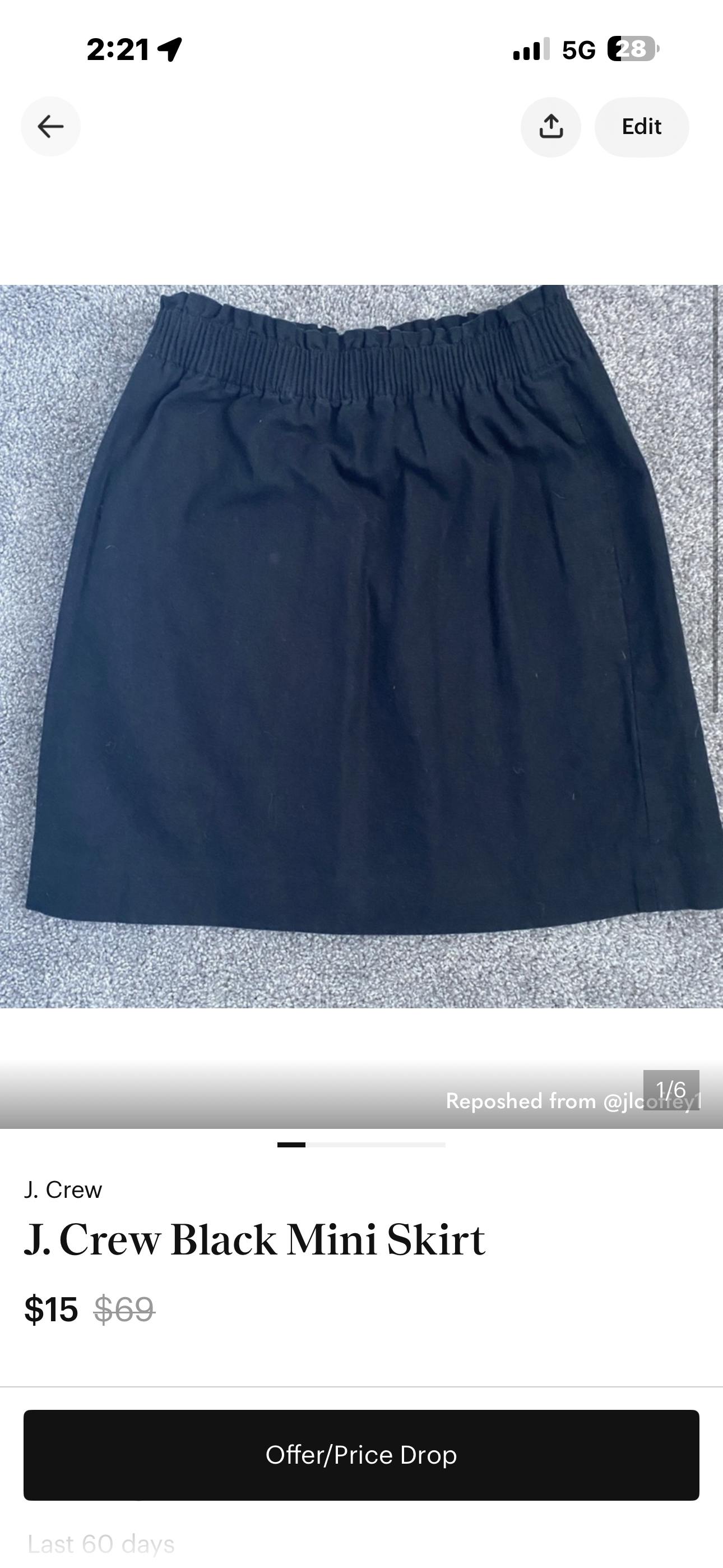 J. Crew Black Mini Skirt