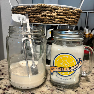 Corner Glow-Handmade Candle Wax in a Vintage Toomer’s Corner Jar