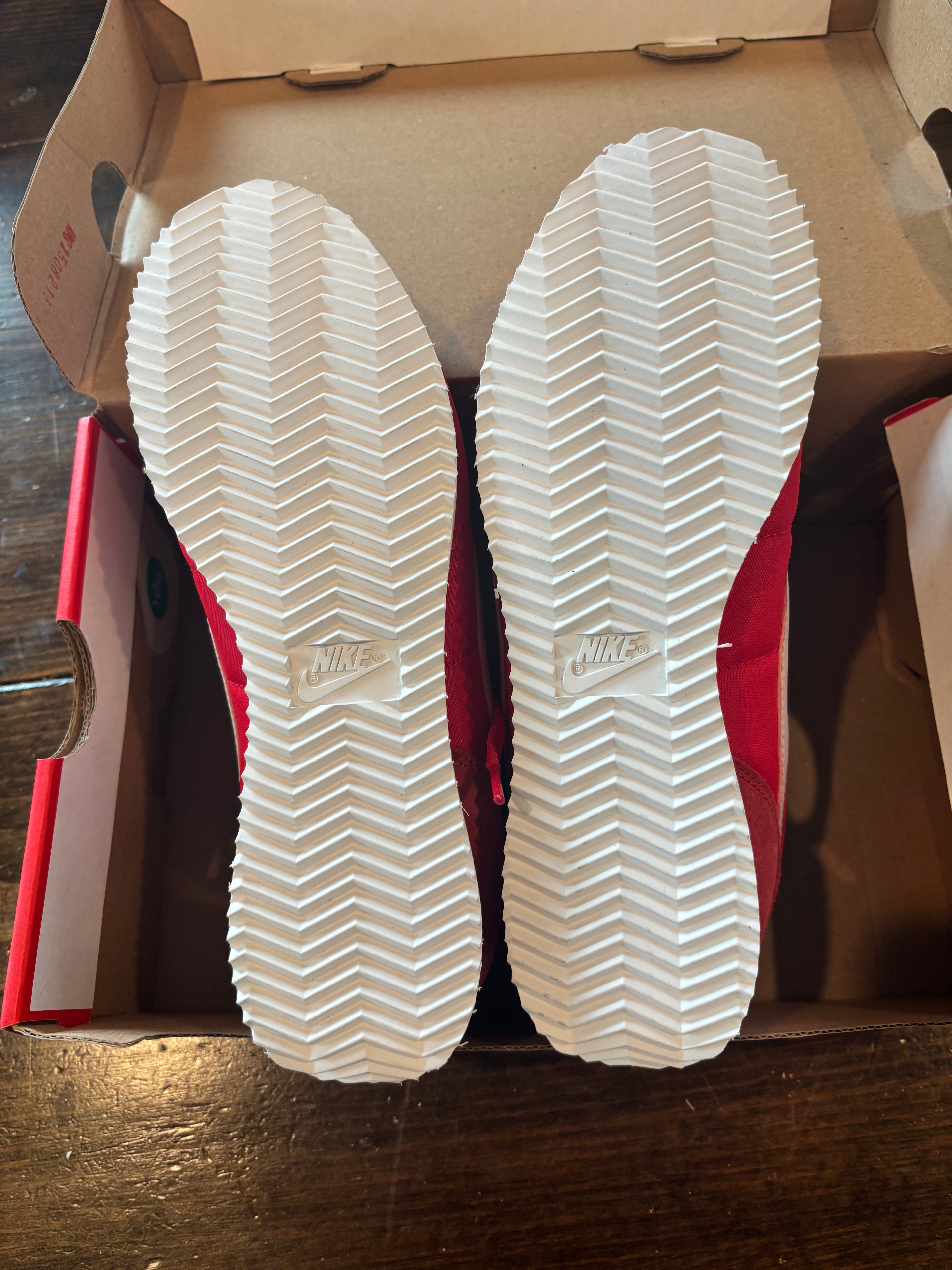 Nike Red and White Retro Runner Sneakers