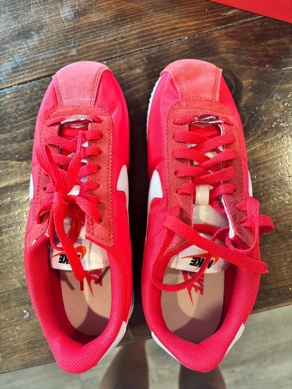 Nike Red and White Retro Runner Sneakers