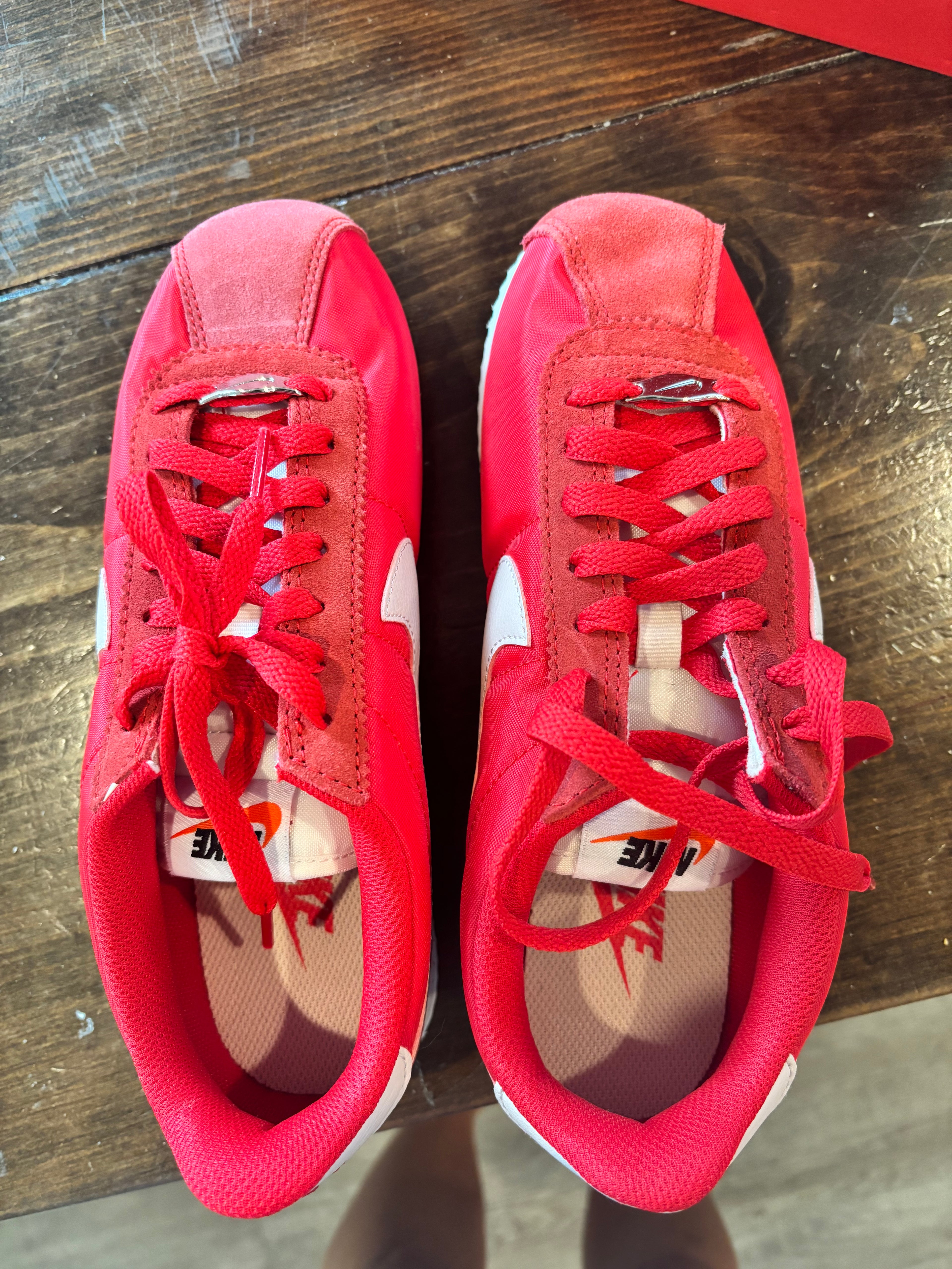Nike Red and White Retro Runner Sneakers
